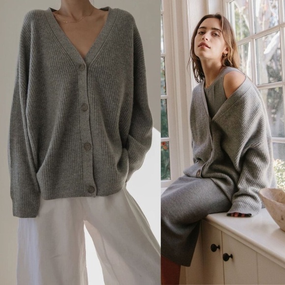 Jenni Kayne Sweaters Jenni Kayne Cashmere Cocoon Knit Heather Grey